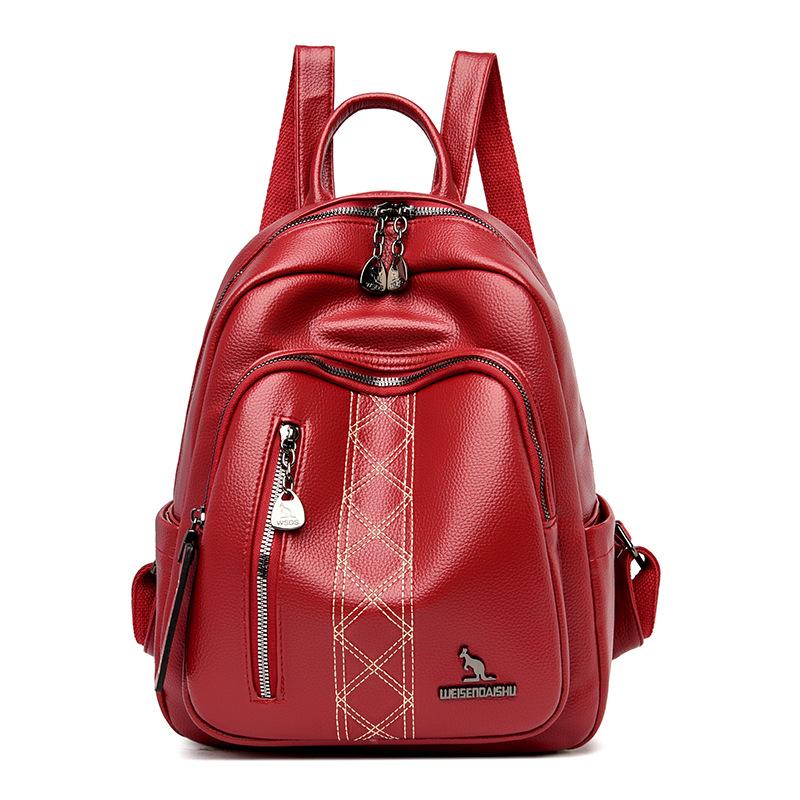 Backpack for Women New Fashionable and Versatile Soft Leather Large Capacity Travel Bag Mother Backpack Anti-theft Backpack
