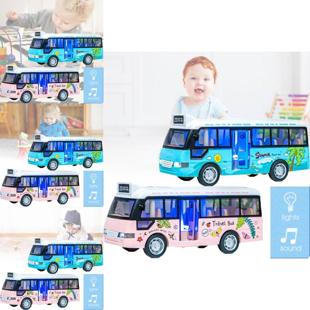 Vibrant Plastic Inertia Bus Toy With Flashing Lights And Music For Boys And Girls
