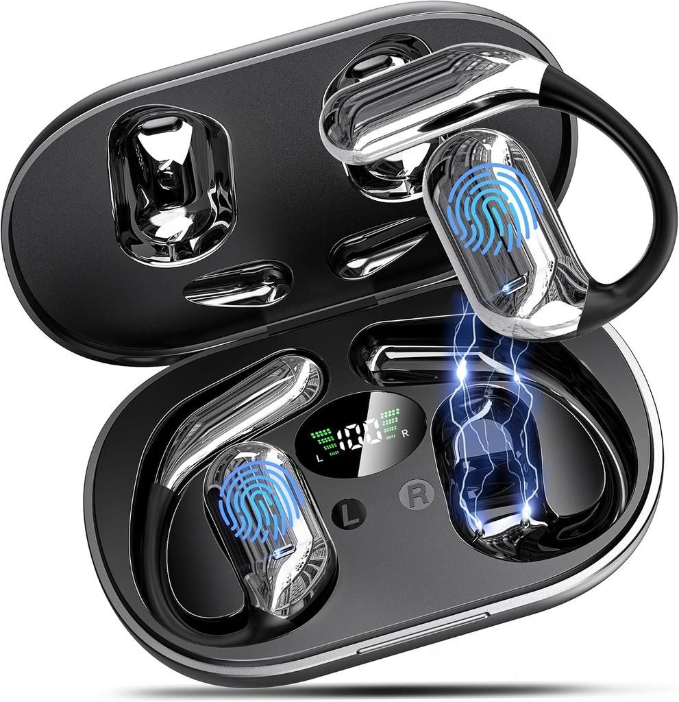 AI-Translated Open-Ear Bluetooth 6.1 Headphones, ANC & ENC Hi-Fi Stereo, IPX7 Waterproof for Sports & Business