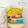 Cute Cartoon Art Duck L-line F-friends S-Sally Cushion Cover Soft Pillow Case for Sofa Living Room Home Decor Protective Covers