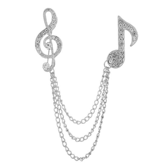 Brooch Pin for Women Treble Clef Eighth Note Brooch серебряный