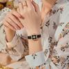 Fashionable Floral Surface Casual Leather Strap Quartz Watch