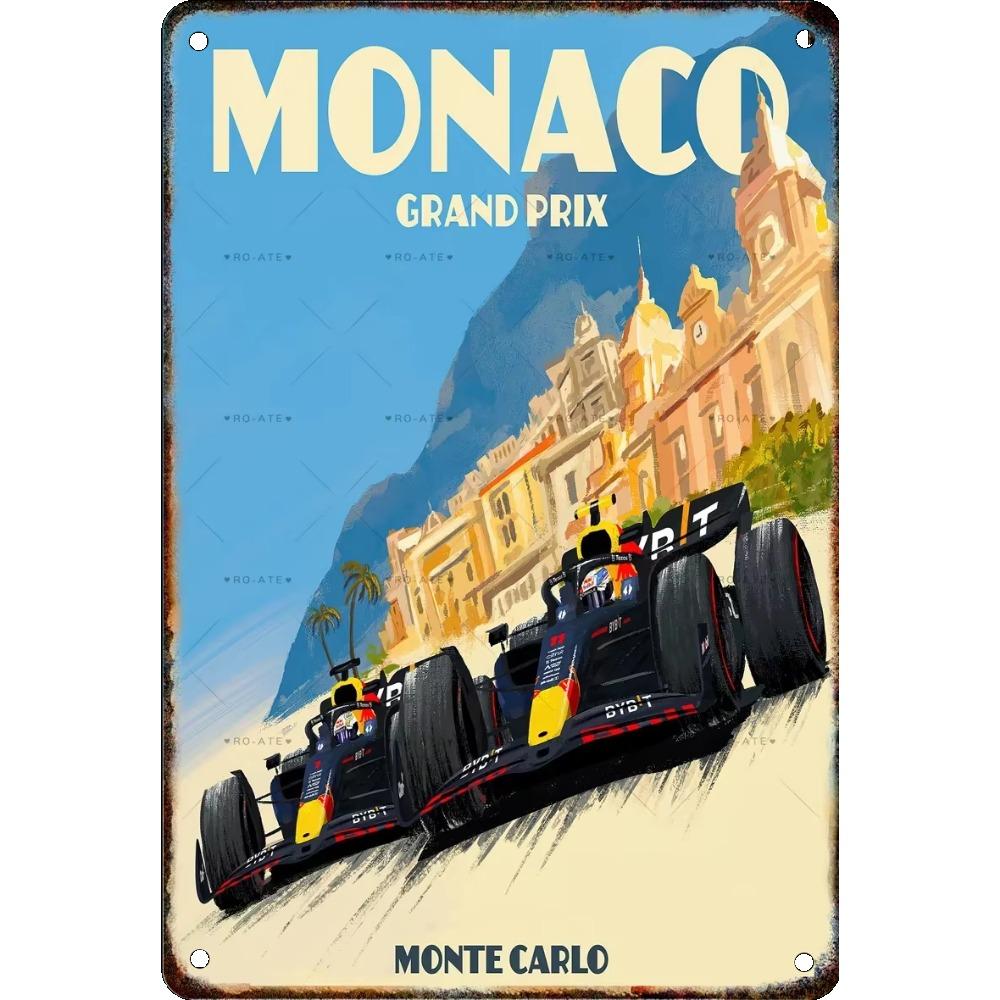 Vintage Formula Car Race Poster Home Garage Club Modern Wall Art Decorative Panel Mural Aesthetics