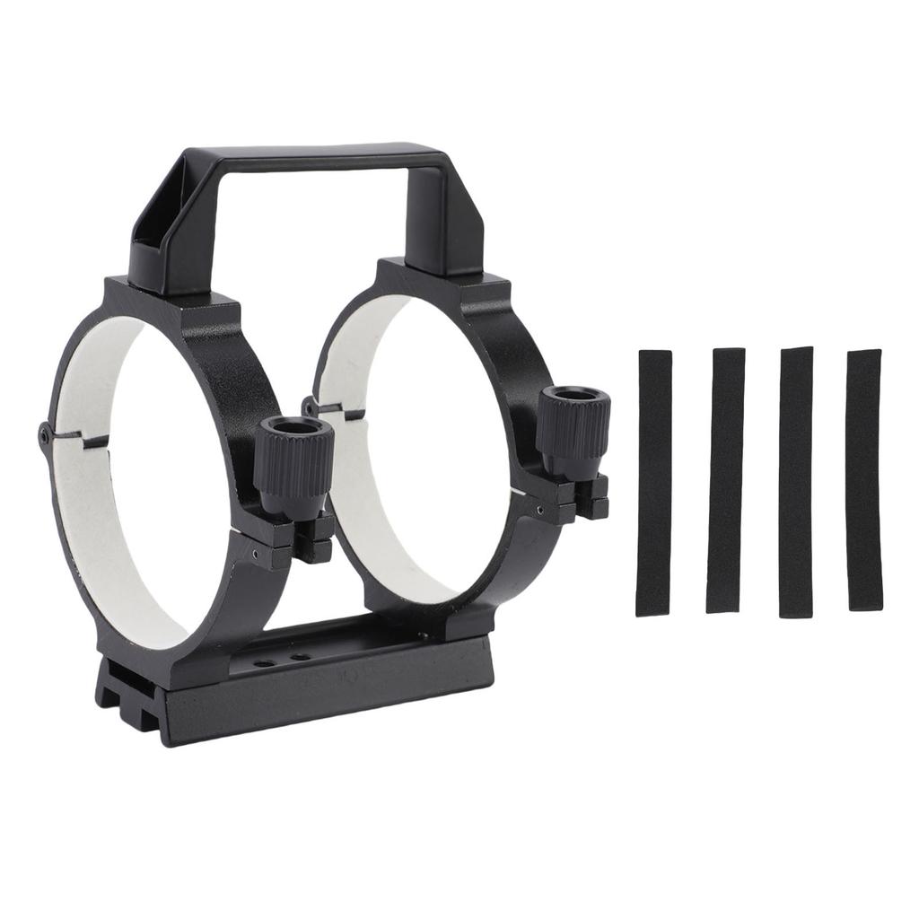 Telescope Tube Ring Aluminum Alloy Optical Tube Clamp with Padding Strips for 80mm to 90mm Astronomical Telescope