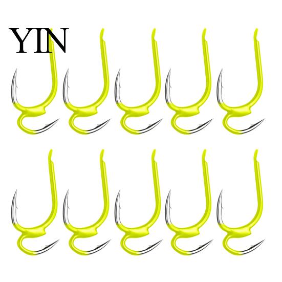 Metal Fishing Hook 10Pcs Classic Double Hooks, High Carbon Steel Hooks with Freshwater Barbs, Sharp Open Shank Anti-Escape for Saltwater Anti-rust