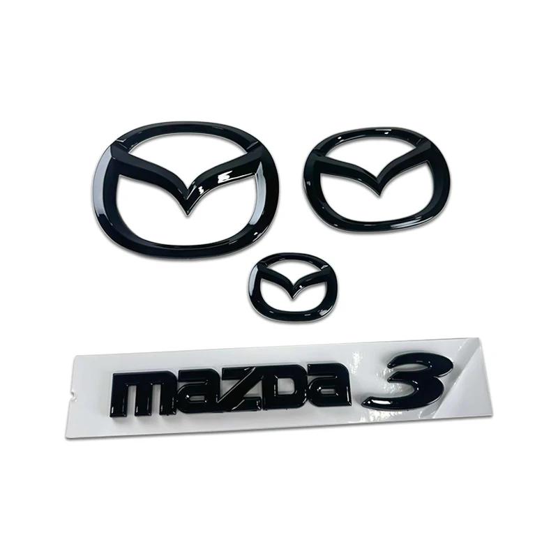 2025 Hot Plastic Car Front Trunk Emblem for Mazda 3 Logo Steering Wheel Badge 3D Body Replaced Sticker Rear Tail Refitting Decor
