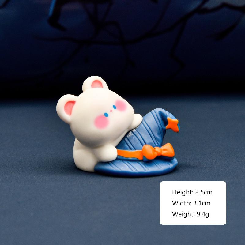 Mini Halloween Ornament Cartoon Pumpkin Ghost Broom Witch Figurine Micro Landscape Car Interior Home Desktop Decoration