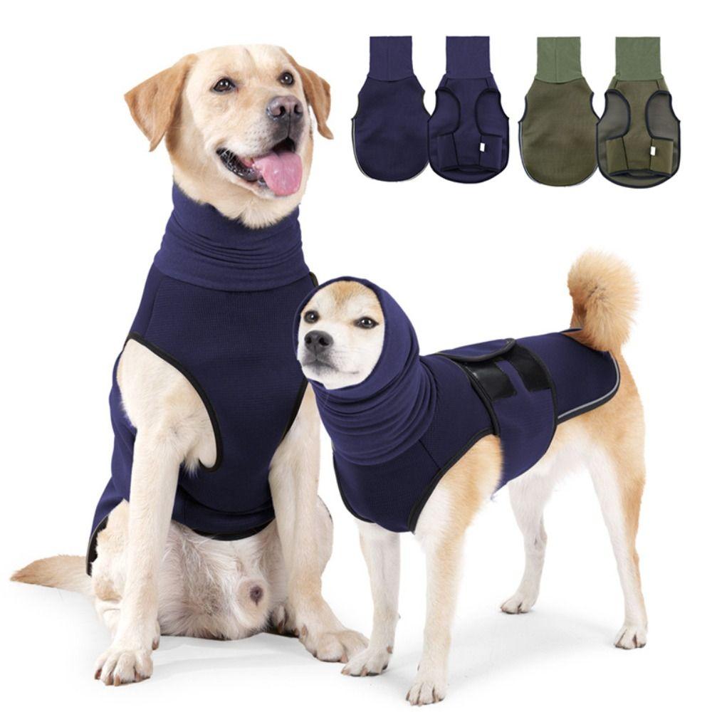 Reflective Dog Calming Hoodie Noise-proof Dog Vest Jacket New Pet Earmuff  Small Large Dog