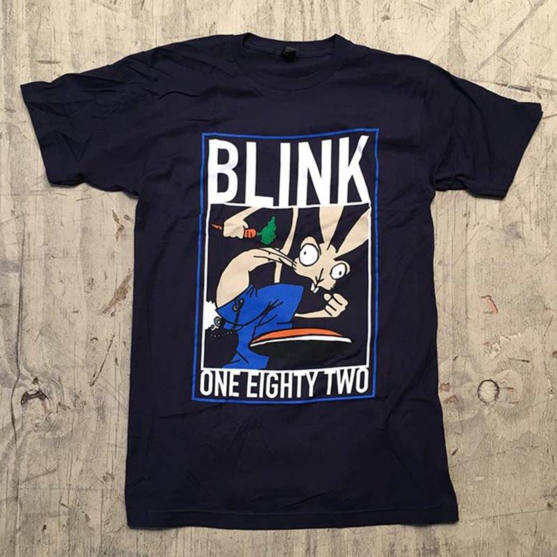 New Blink 182 - The Smiling Punk Rabbit Graffiti Rabbit Illustration - American Retro High Street Vintage Streetwear T-shirt