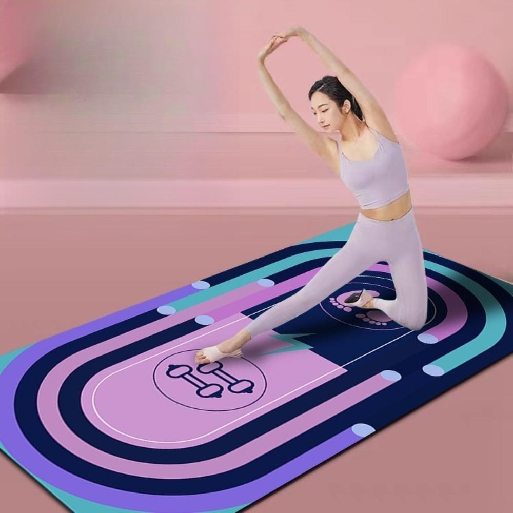 Tappetino per Yoga Tappeto Tappeto Ammortizzante Double-Side Ecologico Colorato con Motivo ad Anelli Tappeto per Esercizi per Decorazione Domestica