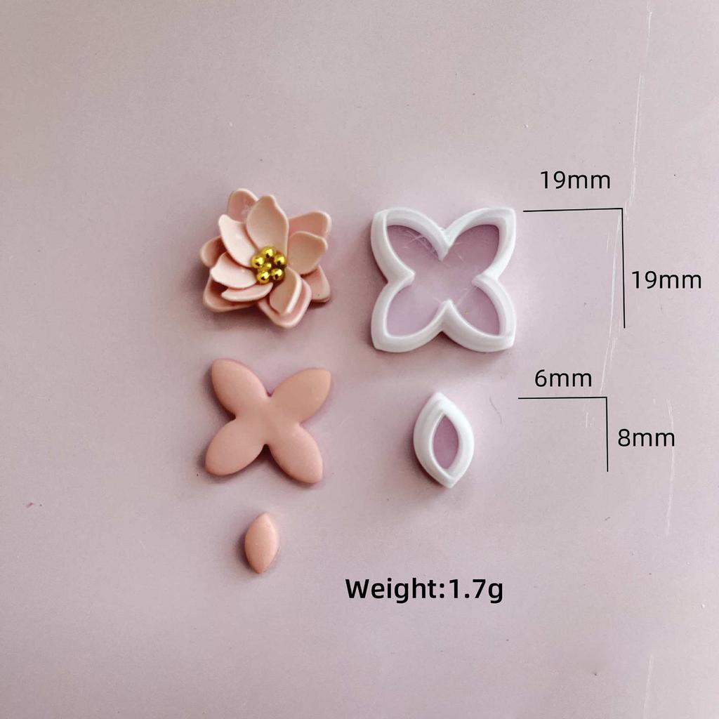 10Pcs Flower Clay Cutter Clay Molds for Earrings Making, 5 Shape Geometric Flower Clay Cutter, 5 Shape Petal Clay Cutter