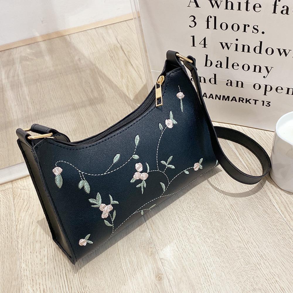 

Wallets Embroidery For Girls Women Underarm Bag Korean Handbag Mini Messenger Bags Shoulder Bags чёрный