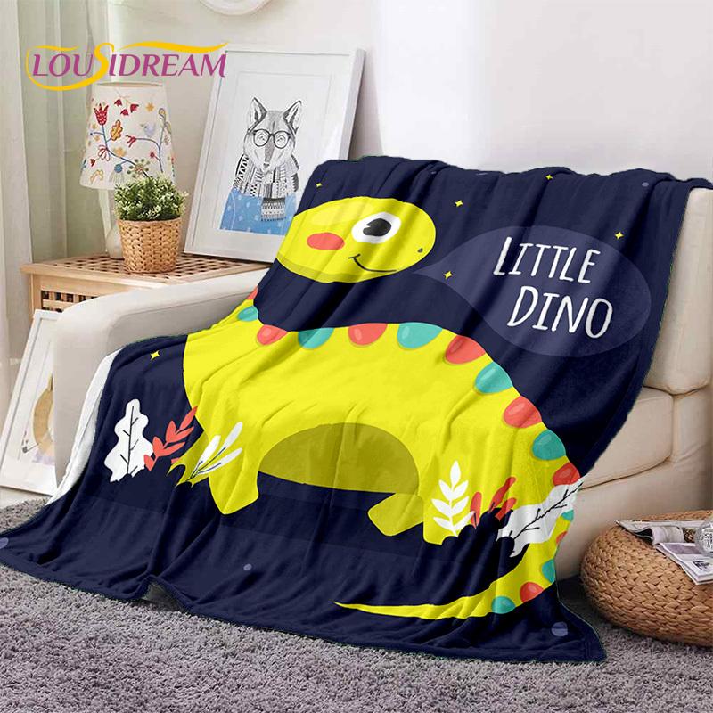 3D Uroczy Dino Kreskówkowy Dinozaur Kosmos Dzieci Miękki Flanelowy Koc na Łóżko Sypialnię Sofę Piknik, Koc do Rzucania na Zewnątrz Rekreacja