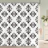 1 Pc Abstract Geometric Shower Curtains Bathroom Polyester Bath Curtains Printing Boho Shower Curtain Decor With Hooks Curtain