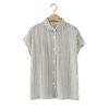 Short Sleeve Plain Gauze L Striped [BdeSYT] Women's Shirt, Top, T-Shirt, 100% Cotton, Blouse, Simple, Breathable, Thin, Soft, Comfortable, Casual,