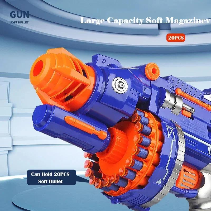 Gun Toy Children's Electric Continuous Shooting Gatling Suction Cup Soft Bullet BB Gun for Kids Gift