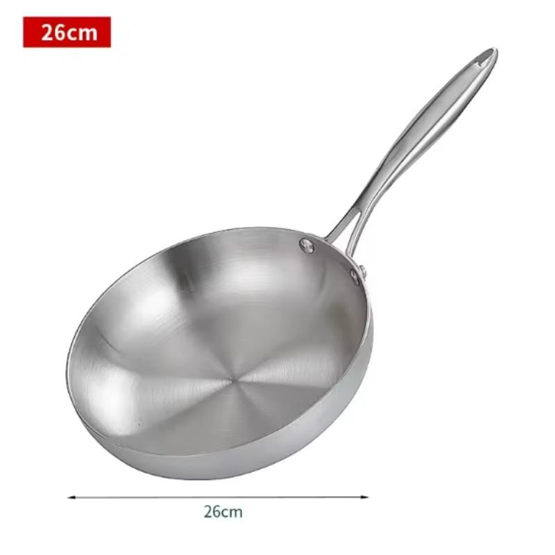 304 Stainless Steel Non Stick Pan For Frying Steak Uncoated Kitchen Cookware Suitable For Gas Stoves And Induction Cookers