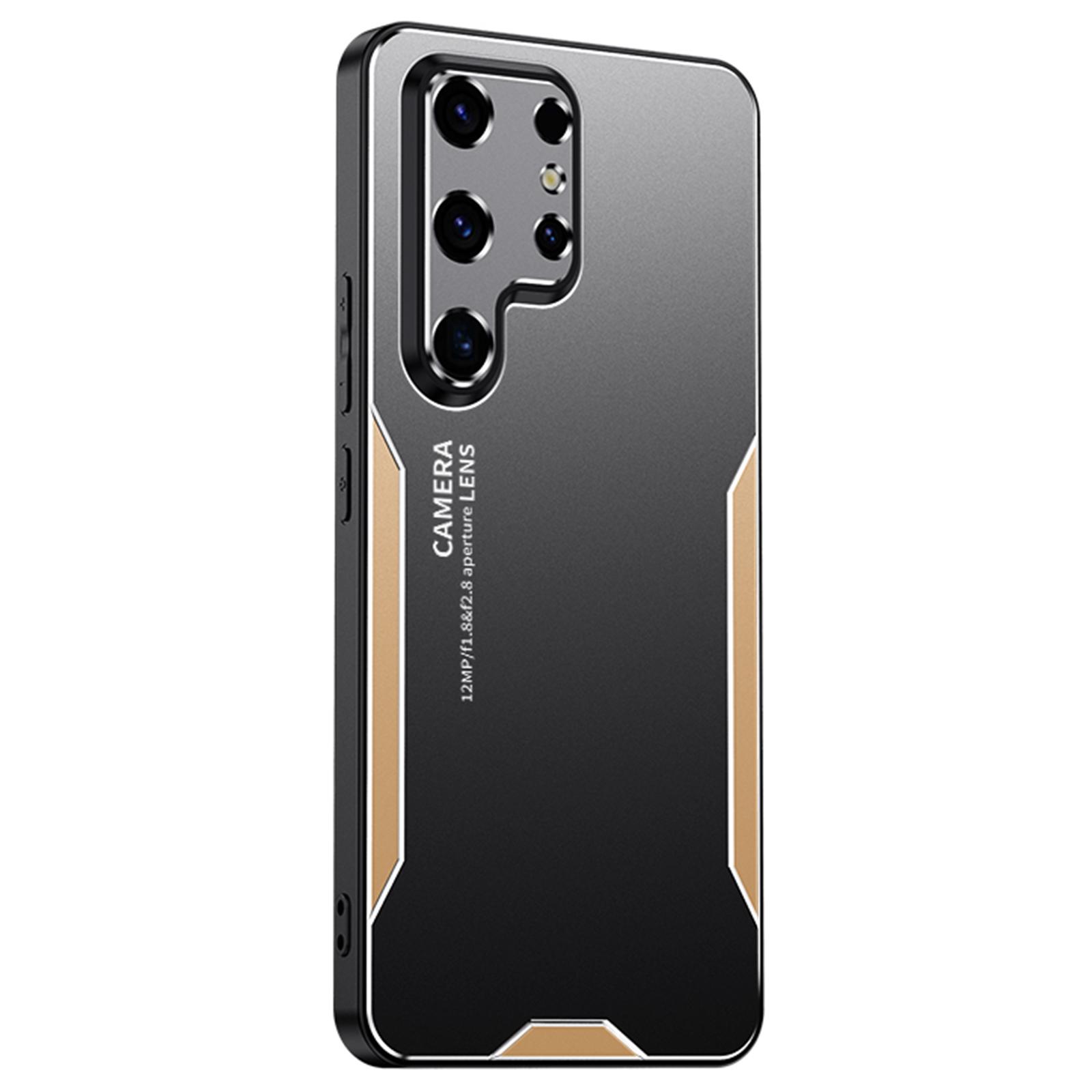 

Матовый чехол для Samsung Galaxy S24 Ultra, устойчивый к царапинам, из алюминиевого сплава+ТПУ+ПК, задняя крышка для телефона Gold