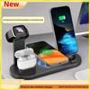 Generic 3 In 1 15W Wireless Charger Stand For Iphone 16 15 14 Samsung S25 S24 Google Pixel 9 8 Wireless Earbuds Smart Watch Set