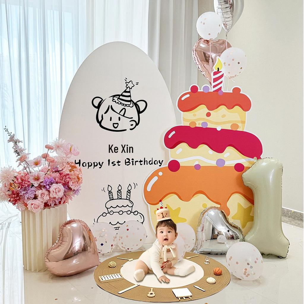 Korean-Inspired 1st Birthday Party Background Decoration for Boys & Girls