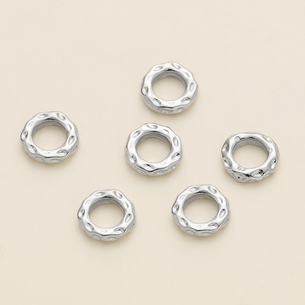 5Pcs/Pack 14/18k Gold Color Plated Big Hole Round Spacer Beads Cap for Jewelry Making Bracelet Necklace DIY Accessories