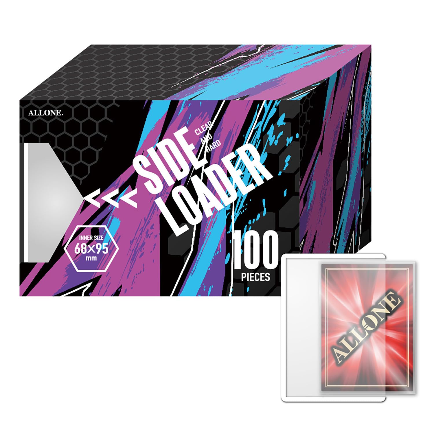 

Allone Side Loader 100 70 x Protects and Stores Trading Pokemon and Perfect for Mailing on Marketplace Apps Sleeves, White, 100mm, Anti-Bend, Cards, белый