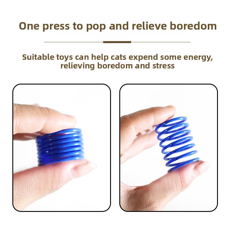 Colorful Plastic Spring Cat Toys, Plastic Colorful Spring Jumping Cat Toys, Cat Pet Supplies