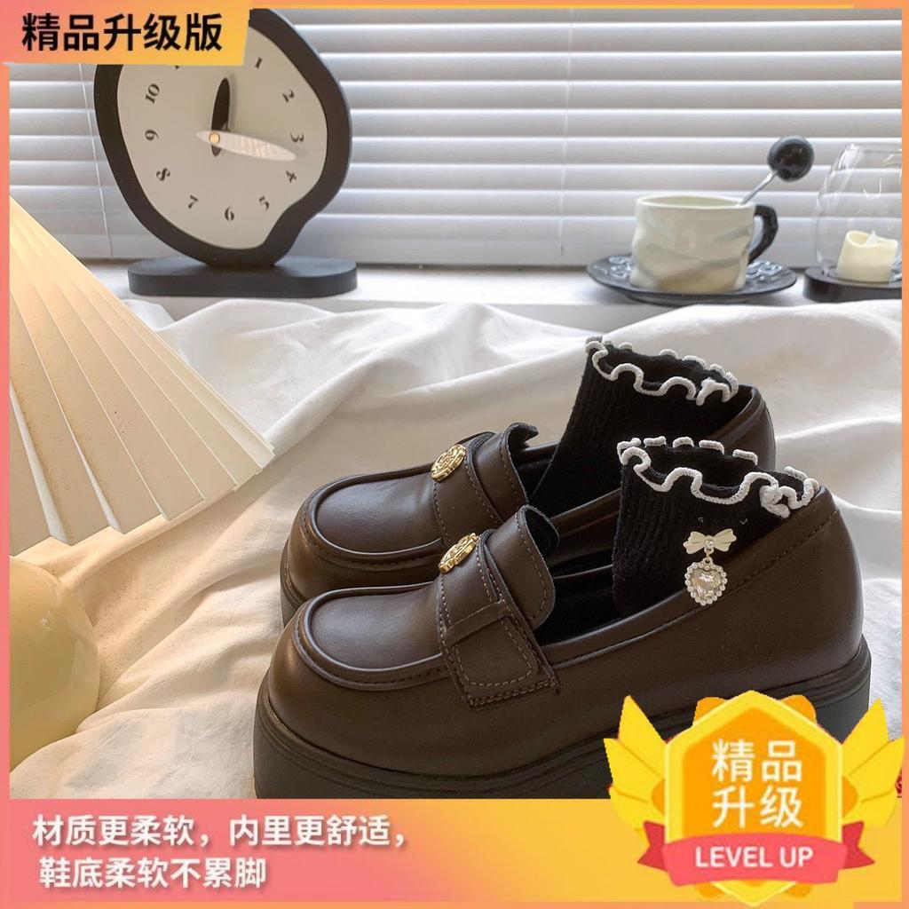 British Style Black Small Leather Shoes Women's Spring and Autumn New Comfortable and Versatile Love Mary Jane Single Shoes