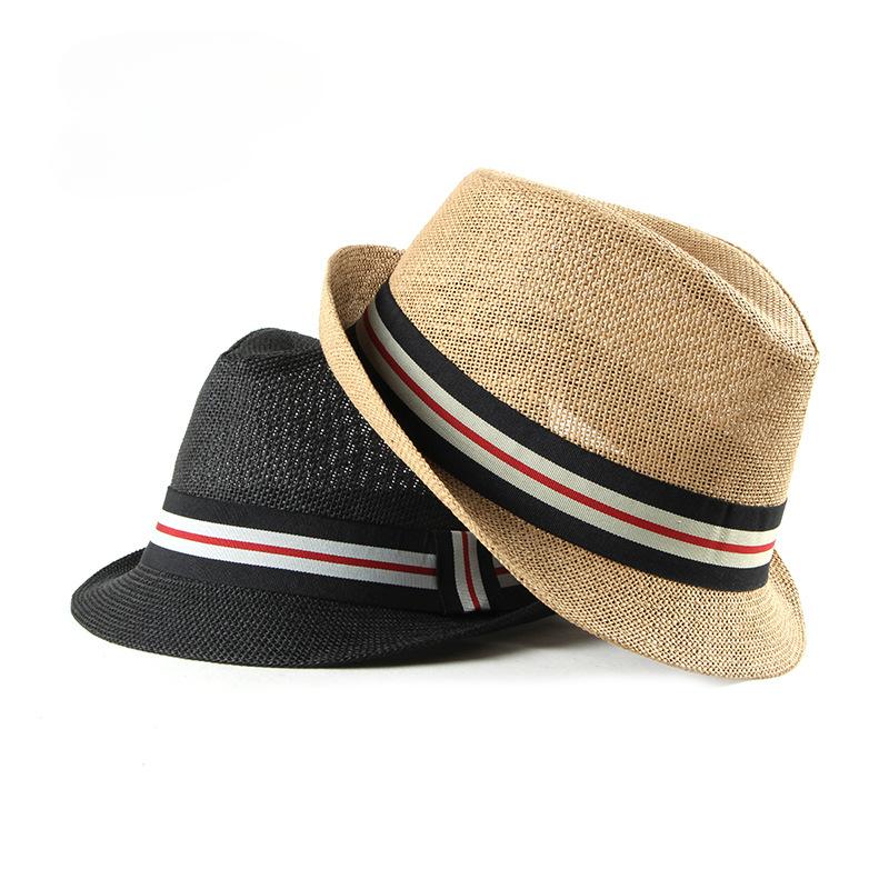 Summer British Jazz Hat for Mid-Aged Men Women Cowboy Top Hat Luxury Designer Wedding Party Fedora Caps Bonnet Straw Beach Hat