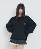 LMR Hairy Heart Embroidered Pullover Knit Black