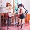 20CM Anime K-On! Figure Hirasawa Yui Nakano Azusa Neko Cute Girl Statue Desk Ornament Otaku Collectible Decor Toys Statue Gift
