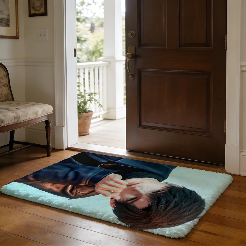 Floor Mat Soft Flannel Rug Non-Slip Absorbent Mat for Bathroom Bedroom Home Decor Z-Zayne Deepspace Love