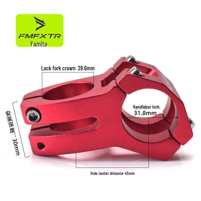 Short Cycling Mountain Bike Stem Handlebar Accessory, 31.8mm Hollow Design