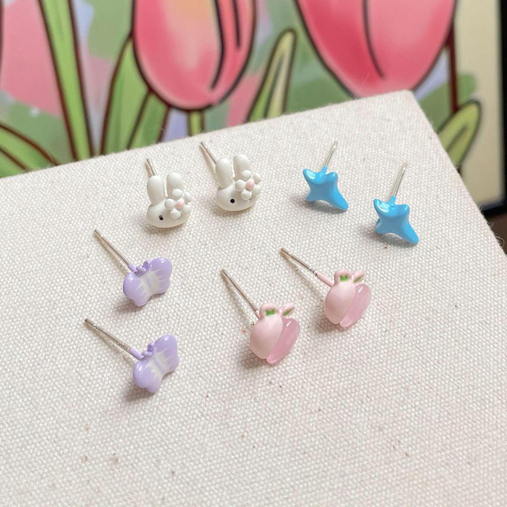Colorful Mori Style Flower Earrings: Exquisite Silver Needle for a Sweet, Fresh, and Lovely Summer Look
