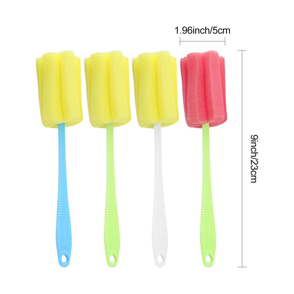 Cup Sponge Cleaning Brush Portable Bottle Washer Sponge Head Kitchen Accessories Long Handle Glass Cup Cleaning Brush