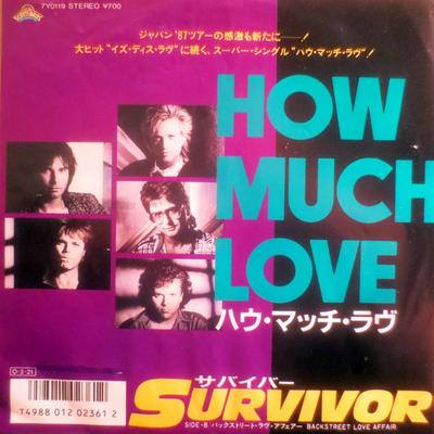 7inch Record SURVIVOR  How Much Love  Backstreet Love Aff 7Y0119PROMO SCOTTI BROTHERS 1987 Japan Rock Used