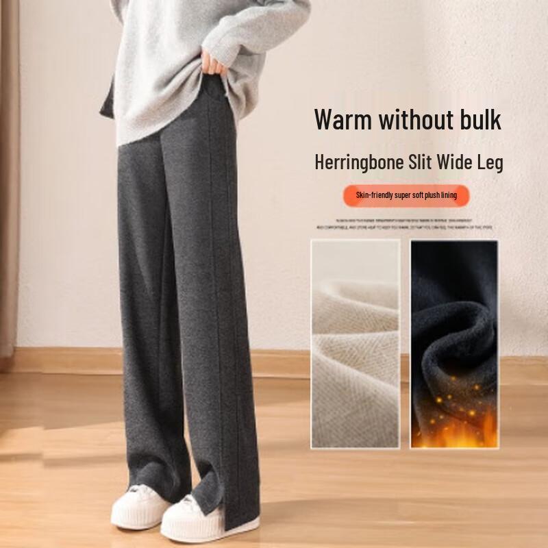 

Women s High-Waist Thickened Wide-Leg Pants M