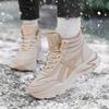 MCTIN Women Shoes Winter Plush Chunky Sneakers Lace Up Casual High Tops Warm Shoes