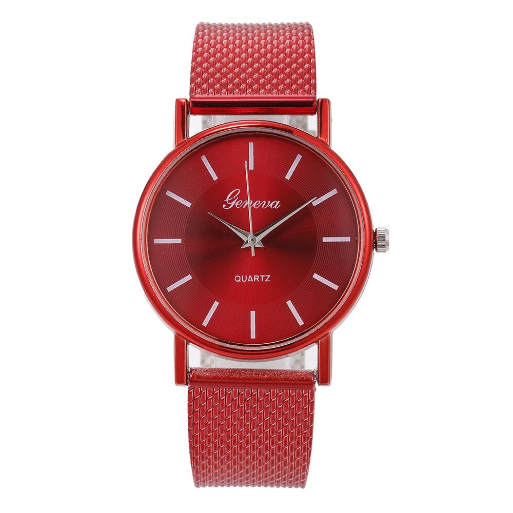 Fashionable Unisex Quartz Wristwatch Couple Watch With Decorative Features Model 28035 Mesh Strap