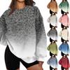 Women's Casual Crewneck Sweatshirt Lightweight Printed Pullover for Everyday Wear