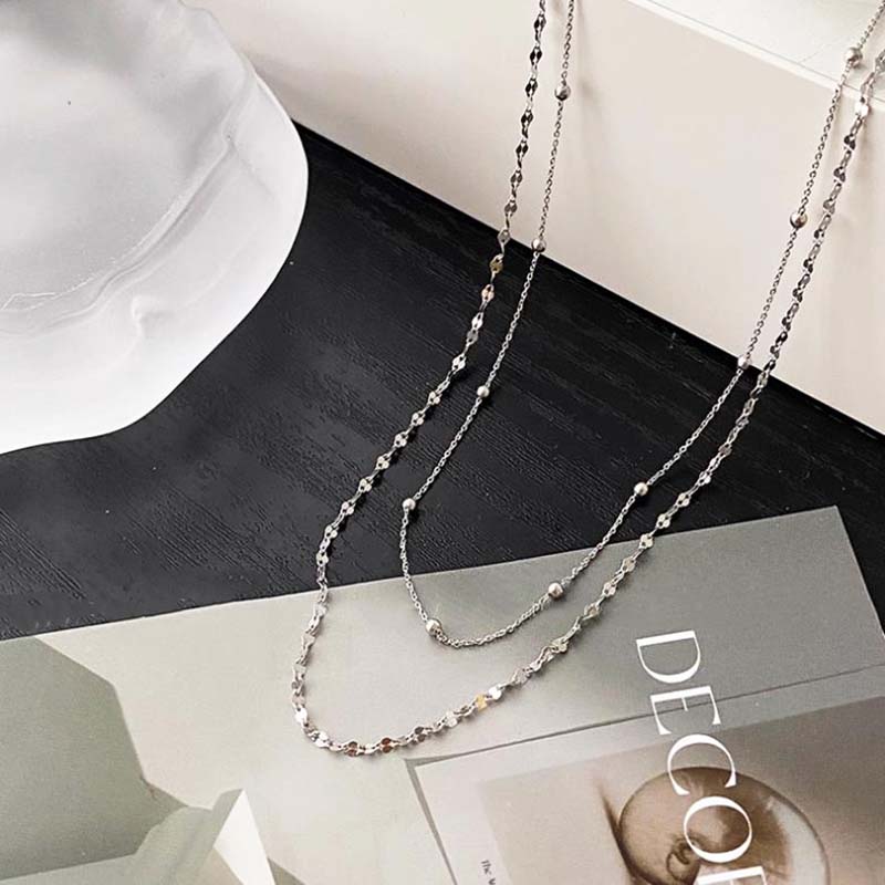 Romantic Bilayer Asterism Pendant Necklace for Women Sparkling Rhinestones Star Heart Bead Choker Y2K Accessories Fine Jewelry