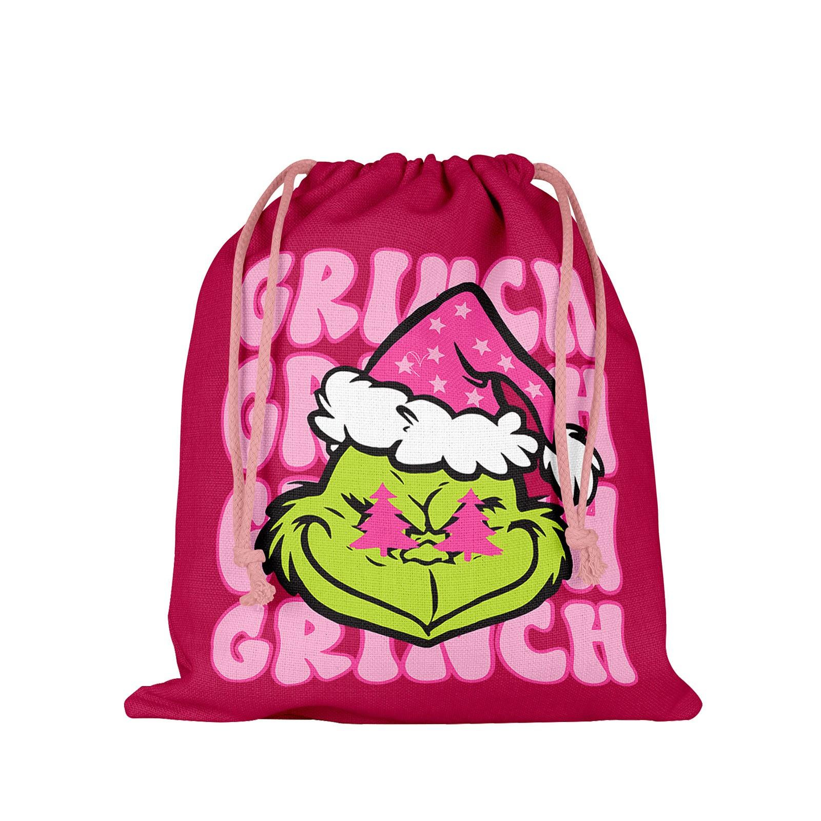 

Рождественская сумка Подарочный мешок с завязками на шнурке Холщовый карман с завязками на шнурке One Size