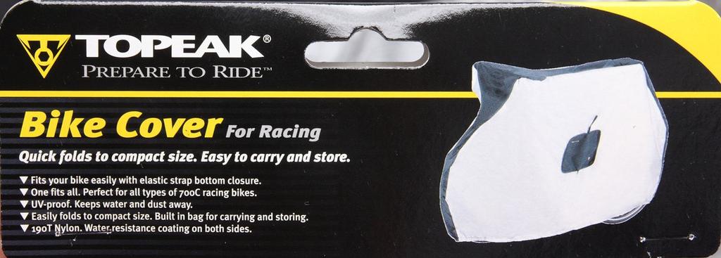 TOPEAK Bike Cover for Road Bike Cover for Racing 190T TBC001 Bike, Nylon, UV-proof, Black/Silver [Used]