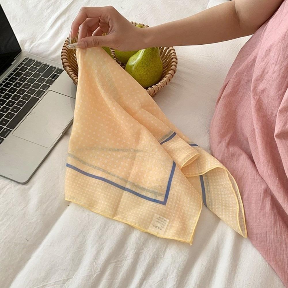 Fresh And Simple Women's Scarf Korean-style Artistic Headscarves Trendy Small Square Scarves