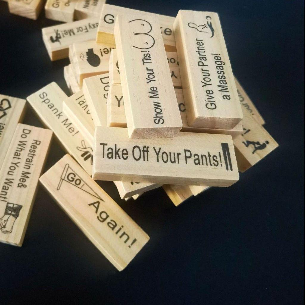 Holzhandwerk Jenga Spiel für Paare: Erwachsenen Bausteinturm