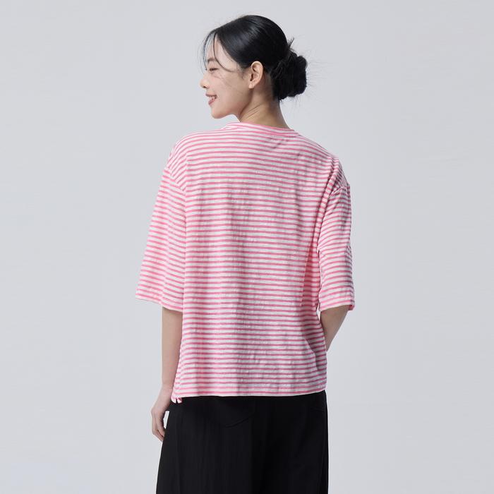 Benetong Striped Slub Short Sleeve T-Shirt_Batse2631Pk