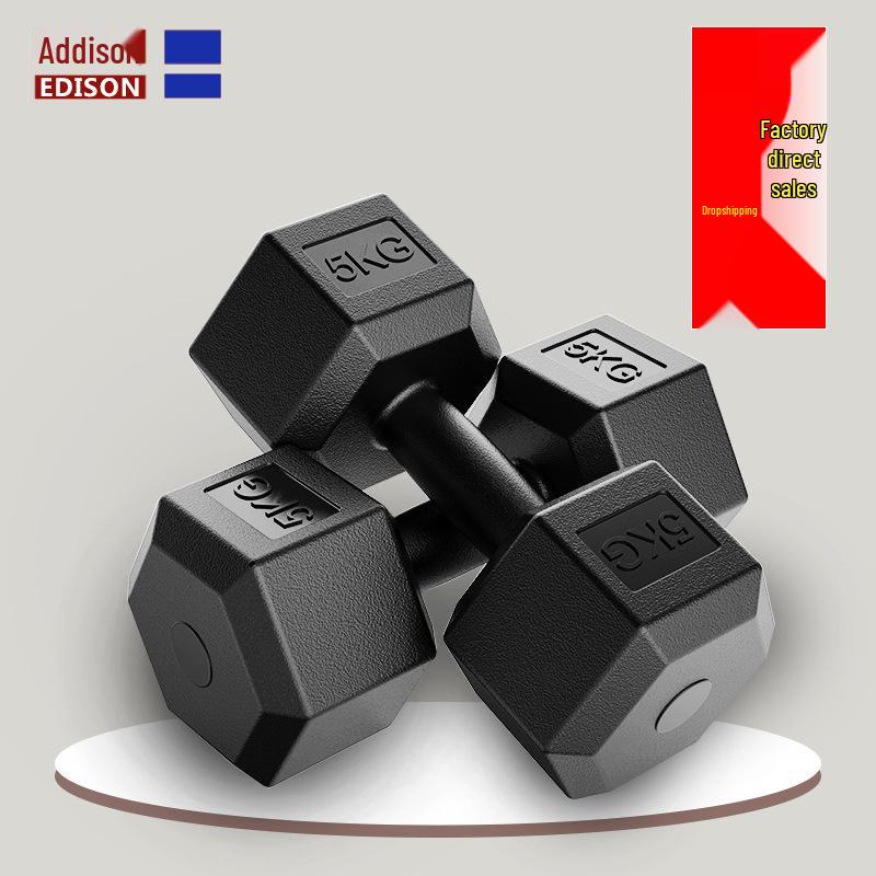 

Hex Rubber-Coated Dumbbell: 5kg, 10kg, 20kg - Unisex Fitness Equipment for Home Use Hex Dumbbell 20KG Pair = 10KG Each