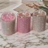 Rhinestone Storage Jar with Lid Sparkling Cotton Swab Jar Dustproof Cotton Pad Organizer for Vanity And Bathroom Countertop Storage