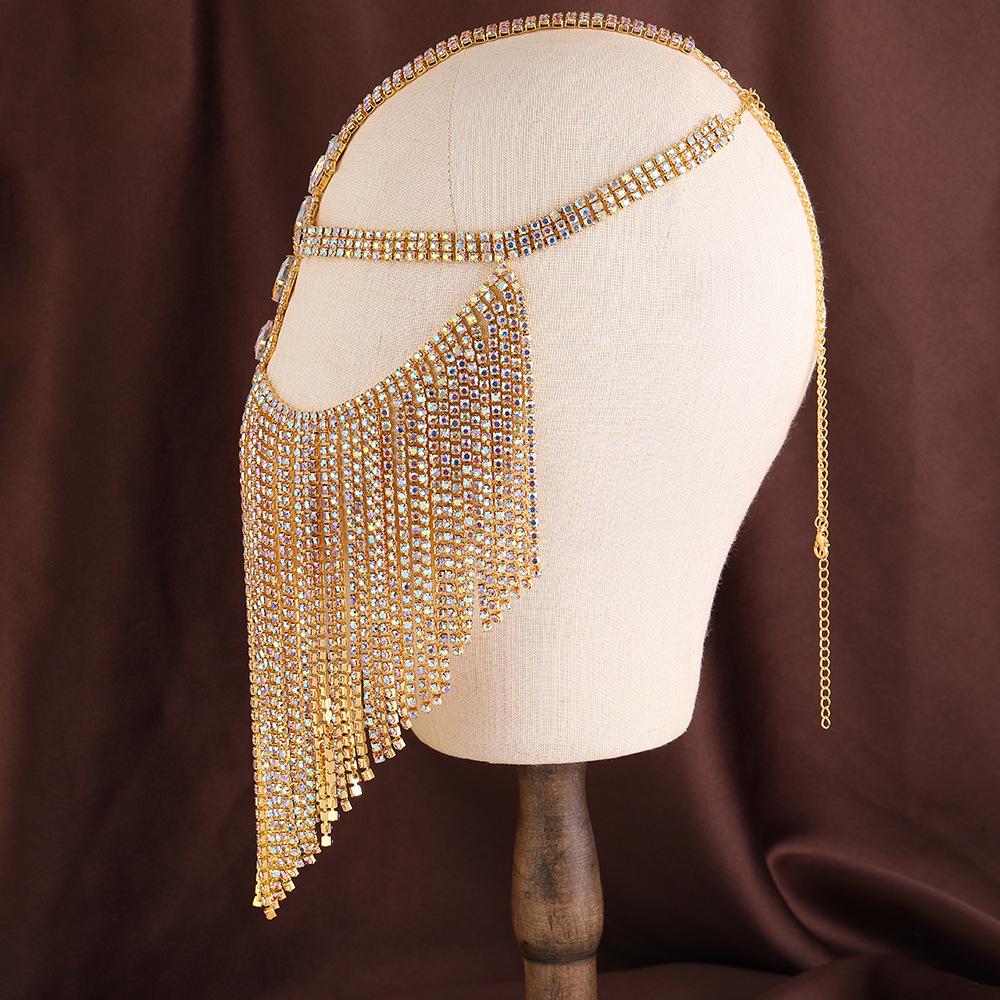Mysterious Rhinestone Tassel Masquerade Eye Mask for Halloween Party