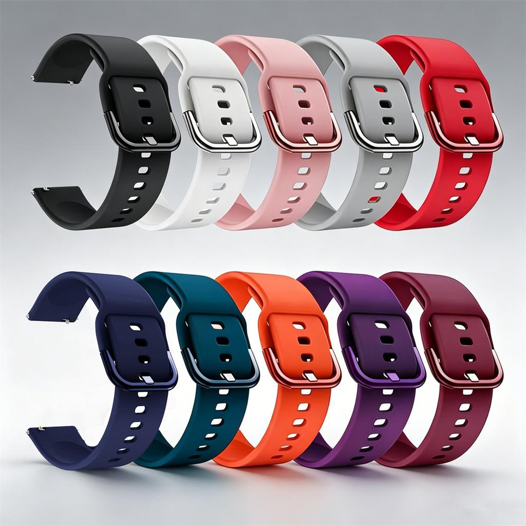 18mm 20mm 22mm Silicone Strap Watchbands For Samsung Galaxy Watch 42m 46mm Active 2 Gear S2 S3 Honor Amazfit BIP Huawei Watch Gt 2 Bracelet Wristband